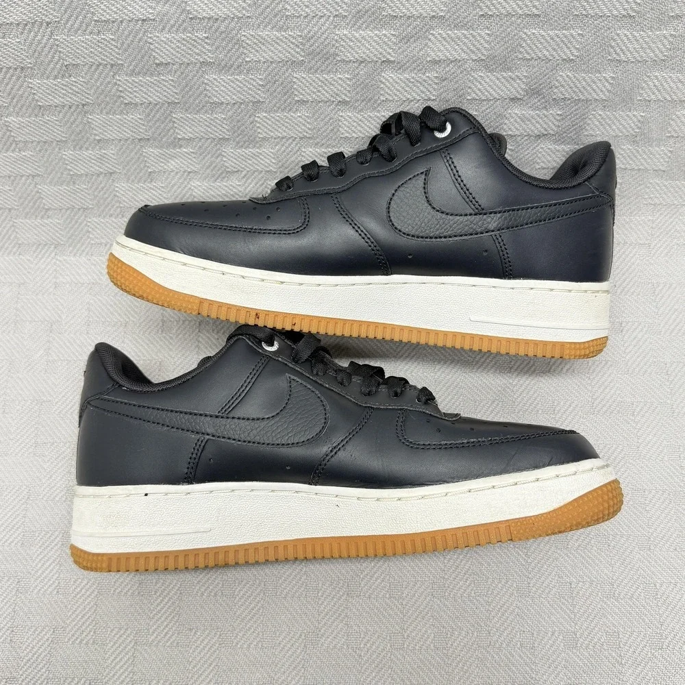 Nike Air Force‎ 1 Low 07 Premium Off Noir Black Gum Sneaker Women 8 896185-008